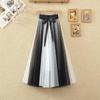 Elegant Fashion Fairy Mesh Skirt Women's High-waisted Maxi A-line Skirts