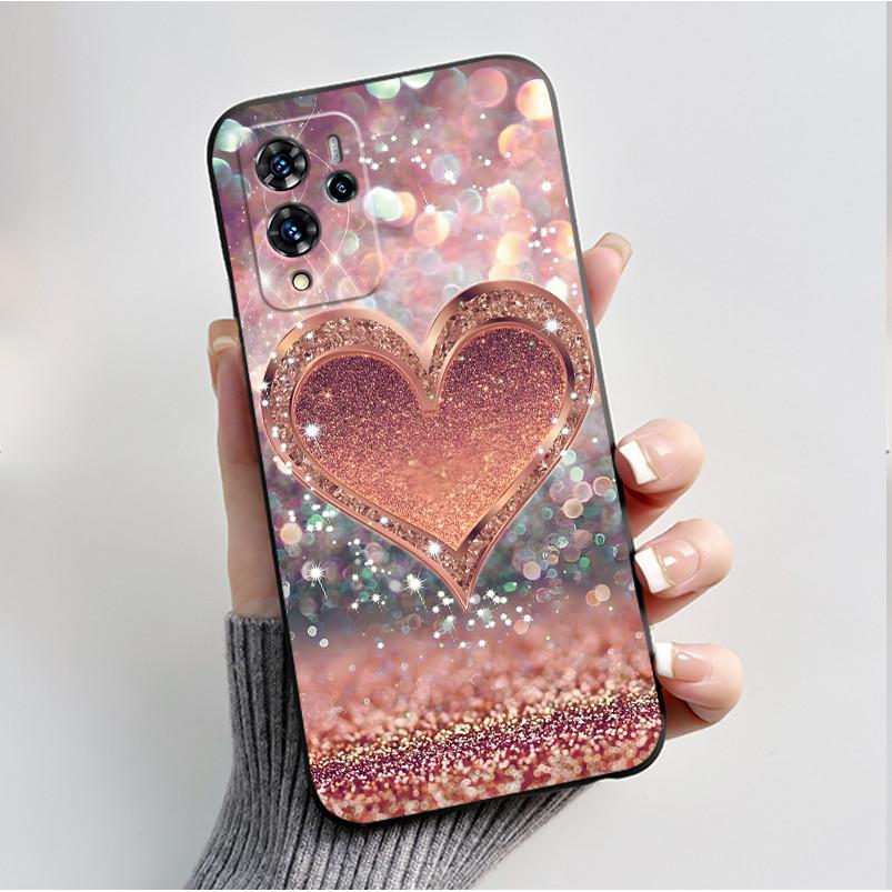 For ZTE V40 Pro 9046 Case Black Jelly Soft Silicone TPU Butterfly Flowers Pattern Phone Casing For ZTE Blade V40 Pro Back Cover