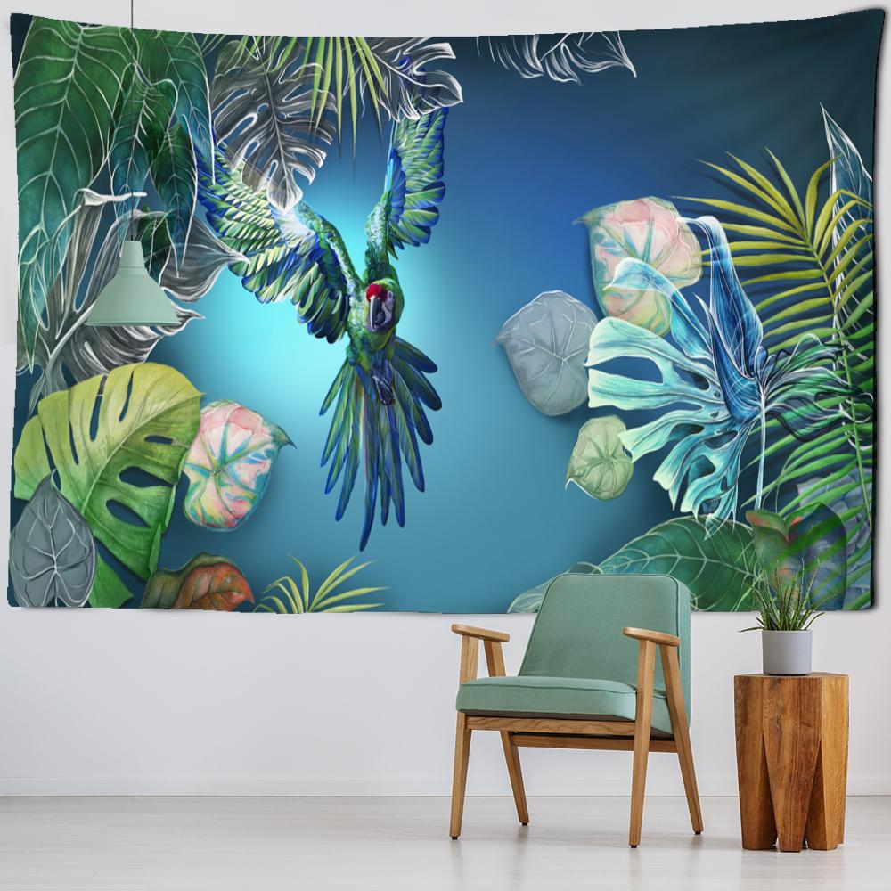 Customizable Palm Tree Tapestry Wall Hanging Tropical Leaves Floral Pattern Wall Beach Mat Animal Background Rug Tapestry