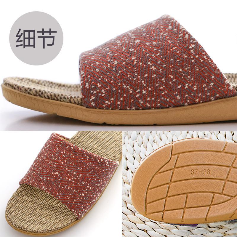 Uerkang new home cool slippers, home indoor non-slip linen slippers men's and women's slippers direct sales