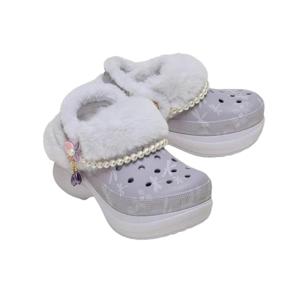 Crocs Little Whale Pear Blossom Fashion Versatile Clogs Women Clogs Mist-Purple 211977-5PS