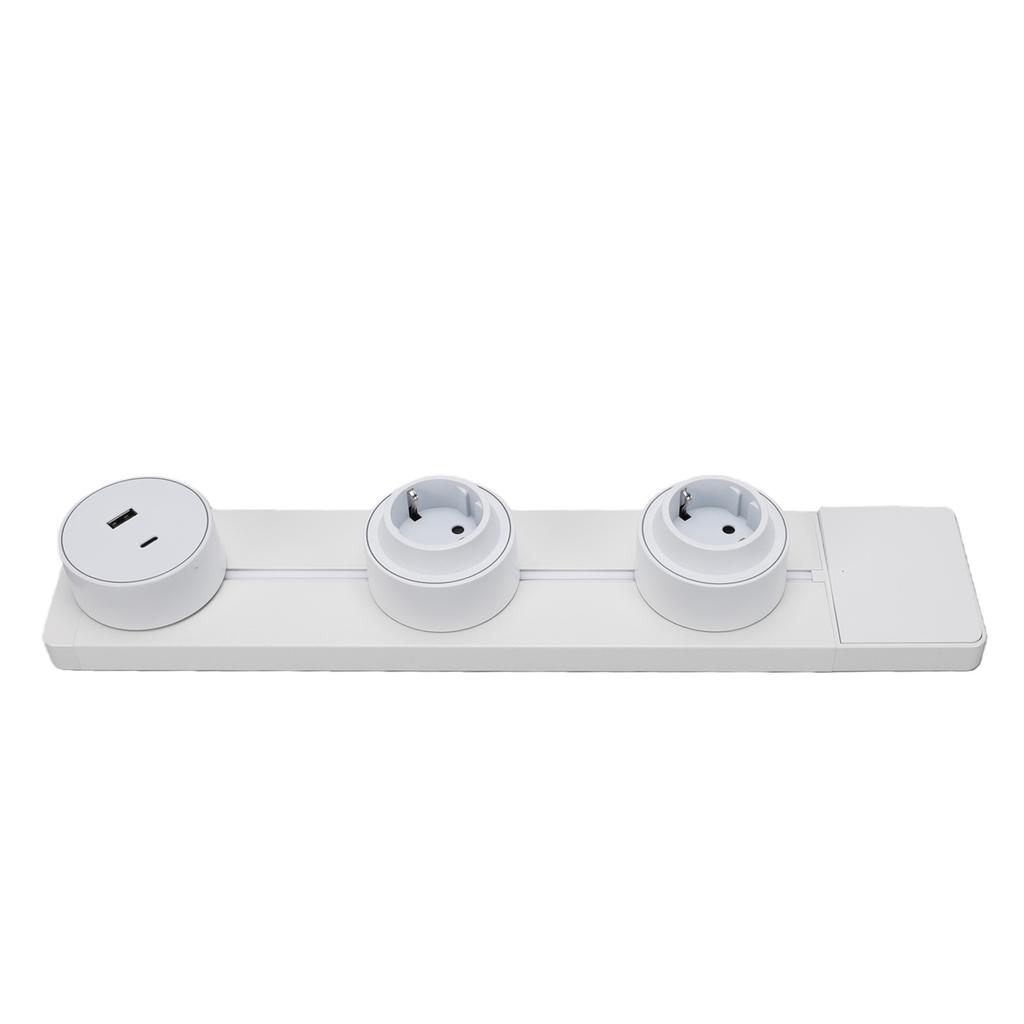 Under Cabinet Power Strip with USB Port 40cm Electrical Stainless Steel Aluminum Alloy Power Strip Track System for