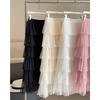 Korean Version of Mesh Yarn Layer Cake Skirt Women's Spring New High Waist Temperament Half Body Medium and Long Skirt Hanging Gauze Skirt
