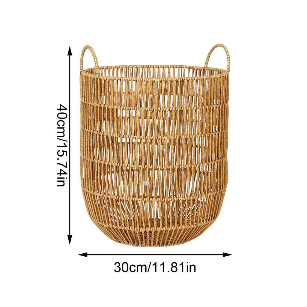 1 STÜCK Wäschekorb Schmutzwäsche Wäscheaufbewahrungskorb Holz Rattan Spielzeug Organizer Zuhause Tragbarer Kleinkram Aufbewahrungsbehälter Tumbler