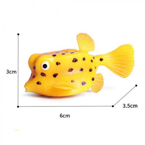 Box Pufferfish Action Figure Model Toy Realistic Ocean Educational Toys for Kids