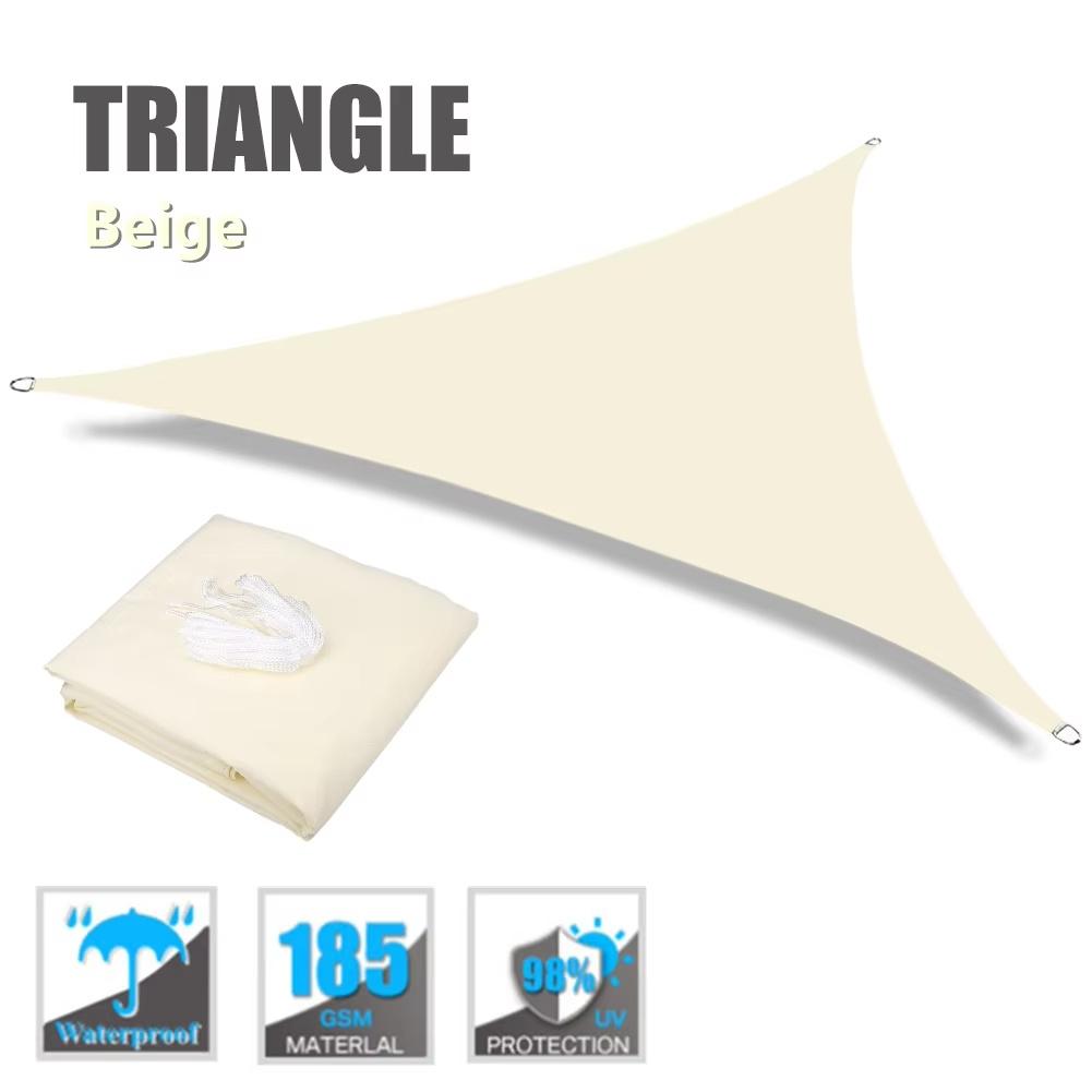 

7M/5M/3M/2M Large Triangle Waterproof Sun Shade Sail Canopy For Outdoor Garden Patio Awning Tents Pool Sunshade Cloth 2.5MX2.5MX2.5M бежевий