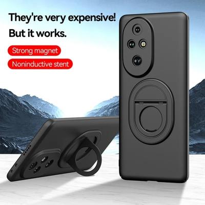 Για Honor 200 Pro100 Pro 90 80 Car Magnetic invisibility Stand θήκη τηλεφώνου Για Huawei Honor Magic 6 Pro 5 Matte TPU προστατευτικό κάλυμμα προφυλακτήρα