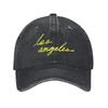 Los Angeles Kalifornien Unisex Baseballkappe Used Denim Gewaschene Kappen Hut Lässig Outdoor Laufen Golf Unstrukturierte Kopfbedeckung