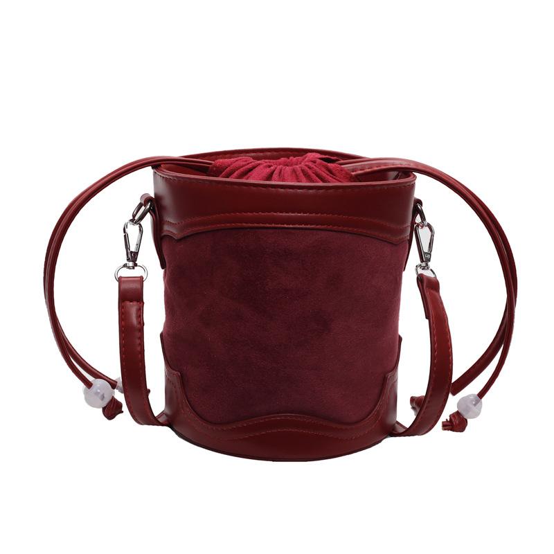 Textured Matte Bag Women's Spring Summer New Retro Shoulder Messenger Bag Fashion Casual Portable Bucket Bag