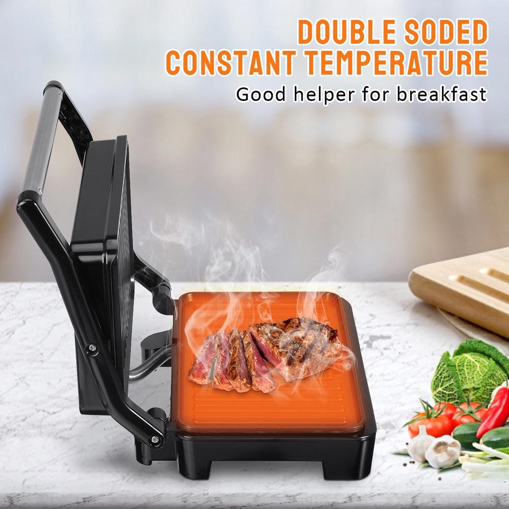 220-240V Dual Toast Grill Non Stick Surface Automatic Temperature Control Breakfast Maker Electric Sandwich Steak Maker