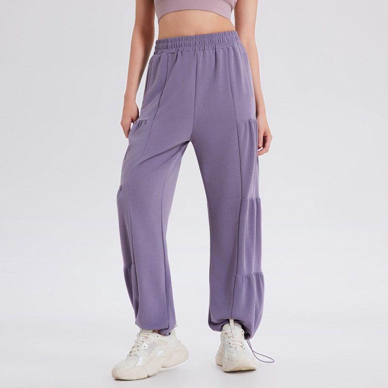 Winter New Straight Sports Pants Women's Loose Pleated Fashion New American Fitness Pants Harem Sweatpants K-style