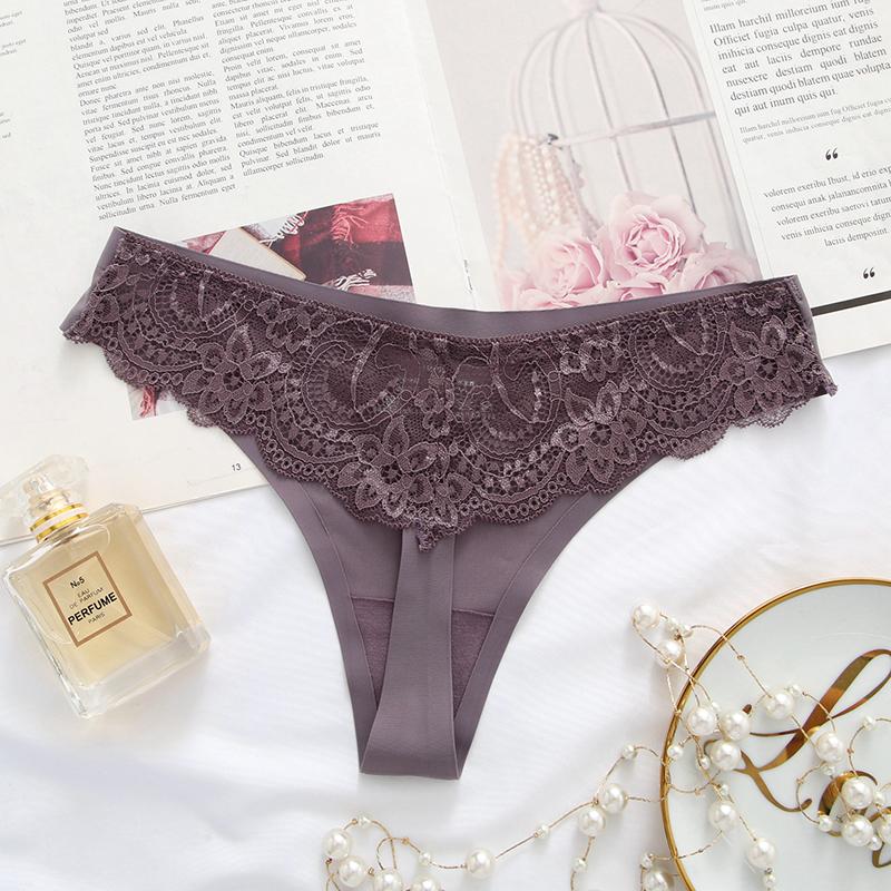 Women Floral Hollow Out Lace Panty Women's Sexy Lace Panties Low-Waist Briefs Sexy Perspective Intimate Female Underpants