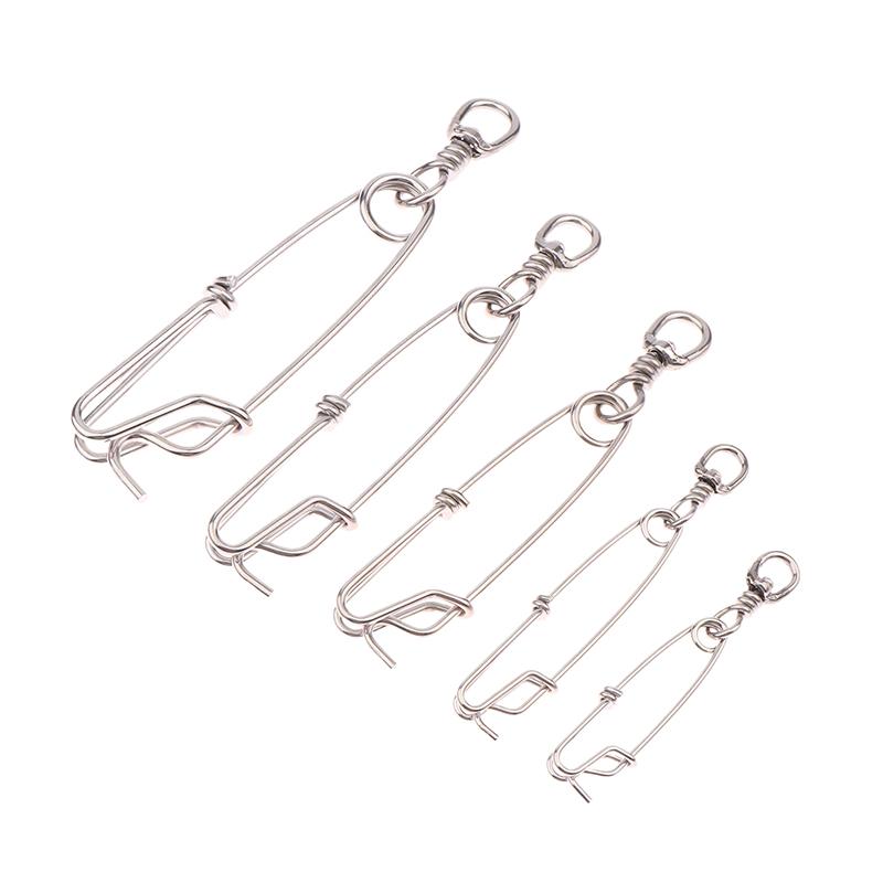 1Pc Stainless Steel Ring Tuna Fishing Clip Snap With Swivel Ring Connector For Spearfishing Long Line Fishing Accessories