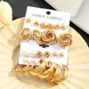 11 Pcs Fashion Boho Hoop Earring Set for Women Gold Color Bohemia Vintage Pearl Earring Heart Ear Studs Jewelry Gifts 2026 New