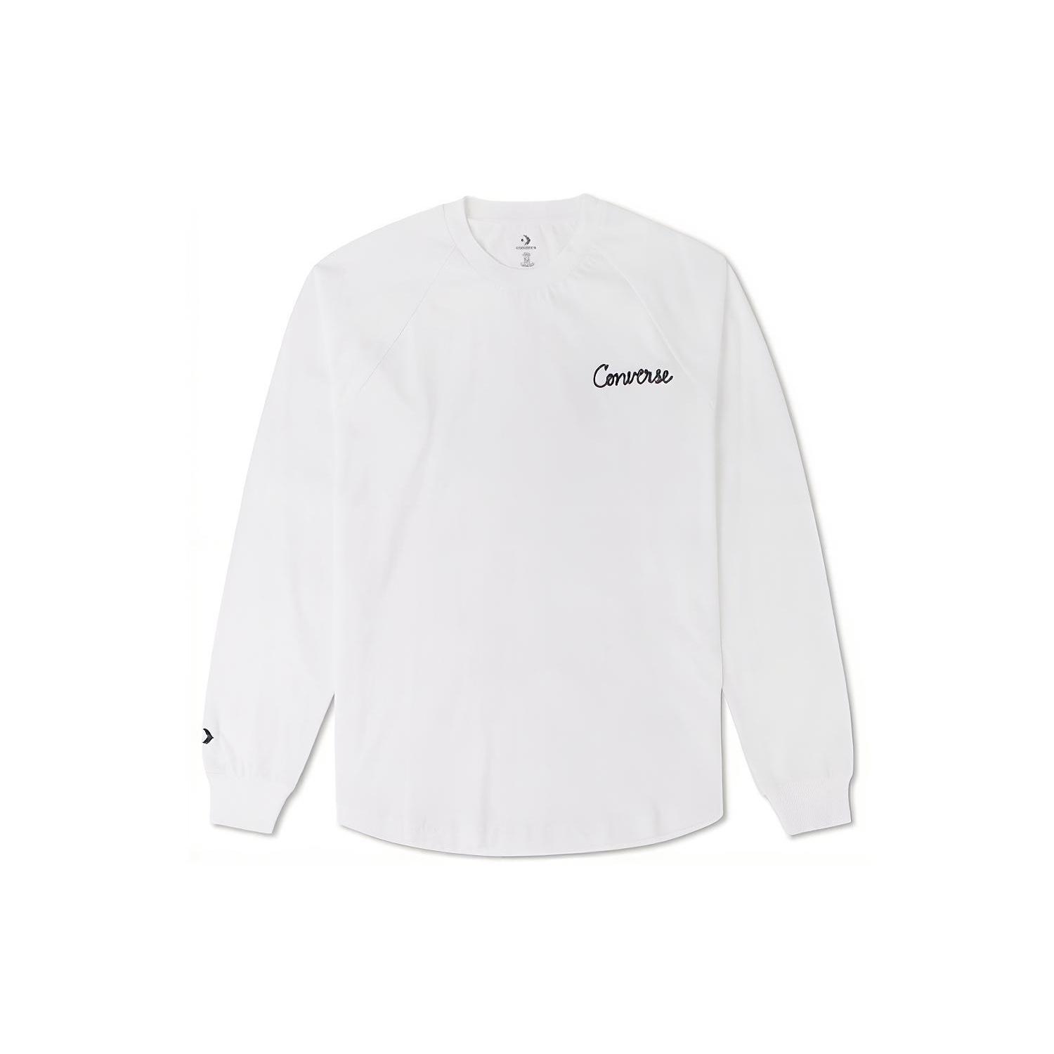 Converse Chain Stitch Long Sleeve Raglan T-Shirt Asia Sizing White Men s 10024585-A01 XL
