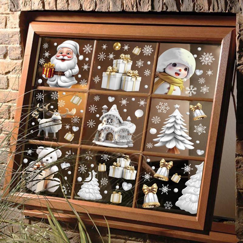 Christmas Stickers For Glass 9 Sheets Snowflake Decals Seasonal Decorative Clings Christmas Decoration Clings For Garage United States