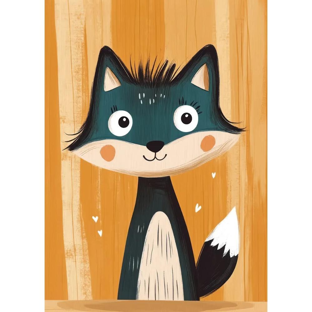 Cute Smiling Cartoon Dolphin Cow Owl Unicorn Posters Expressive Eyes Prints Canvas Painting Wall Picture Home Kid's Room Decor