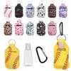 Mini Hand Sanitizer Bottle 30ml Portable Travel Silicone Cosmetics Shower Gel Bottles Refillable Bottles with Keychain Holder