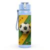 1PC Soccer Field Geometric Art Print 750ml Color Plastic Sports Water Bottle Leakproof Flip Straw Lid Suitable for Sports Office Home Use