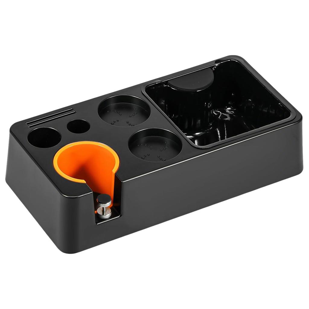 D2 Coffee Tamping Station with Knock Box, 8 In 1 Organizer for Tamper, Portafilter Holder, Cleaning Kits Puck Screen Accessories