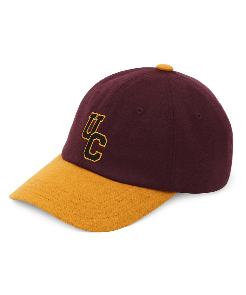 Eondeokeonteulol Unisex Autumn/Winter Flannel Color Block Soft Top Ball Cap Baseball Cap Sports Crew / Authentic B B / Wine Flannel