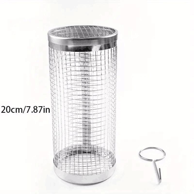 

Stainless steel rolling barbecue cage, barbecue drum, barbecue net for outdoor camping, kitchen accessories