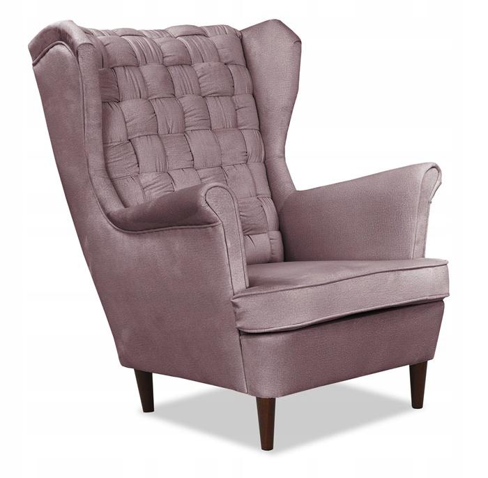 Fotel uszak Carol skandynawski Family Meble LILIOWY brudny róż różowy