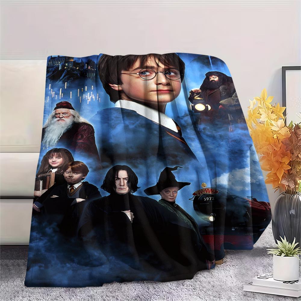 1Pc Magic School Story Print Flannel Blanket, High quality Comfortable for All Seasons, Home Decor, Warmth and Comfort, Perfect for Gifts