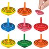 LIOOBO Wooden Wooden Handstand Educational Toy 12-Piece Hand-Crank Top, Top, Kids' (Random Colors)