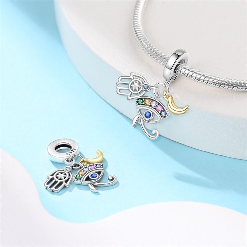 Classic 100% Copper Daemon Angel Cross Evil Eye Charms Beads Fit 3Mmoriginal Bracelets Diy Party Jewelry