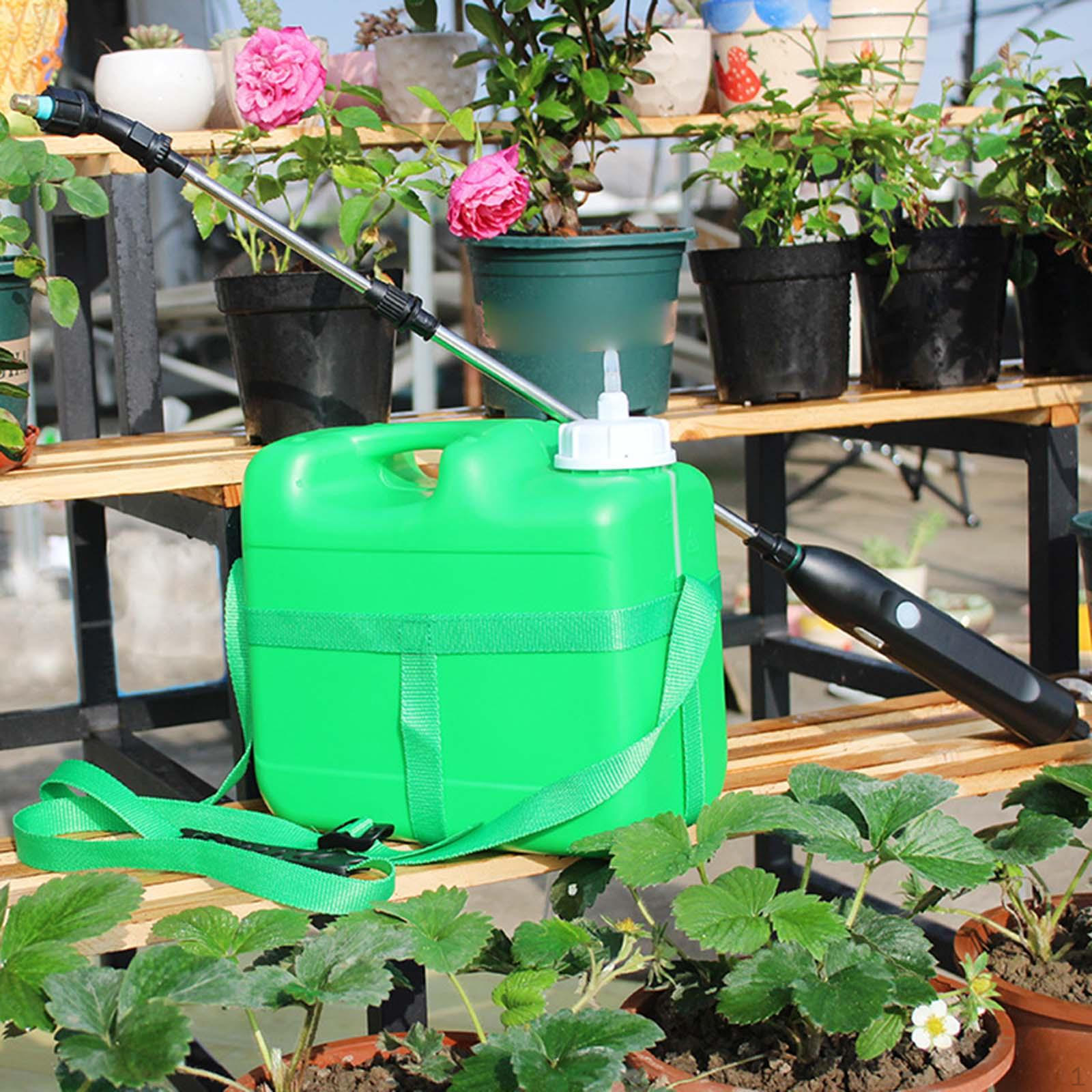 

1.32 Gallon/5L Electric Sprayer Backpack Lawn Watering Plants Automatic Garden spray universal heads