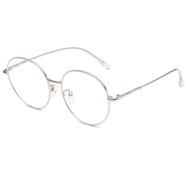 New anti-blue flat glasses metal frame goggles fashion trend men's and women's flat glasses
