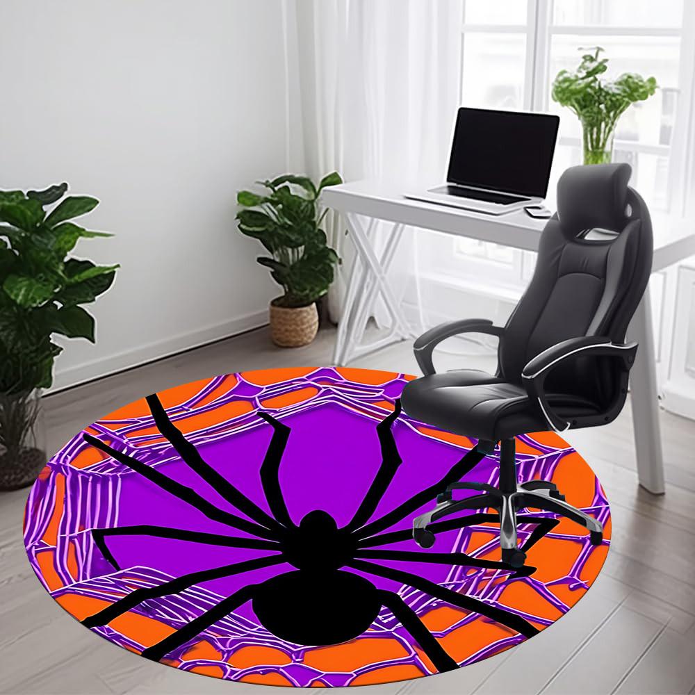 1pc Spider Web Office Round Area Rug, Indoor Mat Suitable ForOffice, Under Office Chairs Bedroom Living Room Home Decor T151