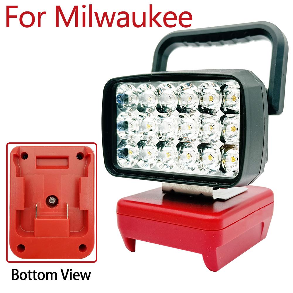 18 LED Portable Lanterns Spotlight Torch LED Work Lights Lamp for Makita BL1830 for Milwaukee for Dewalt 18V 20V Lithium Battery