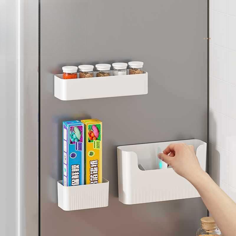 Kitchen Cabinet Door Cling Film Storage Rack, Storage Box, Wall Mounted Cabinet Door Inner Refrigerator Shelf Side Storage