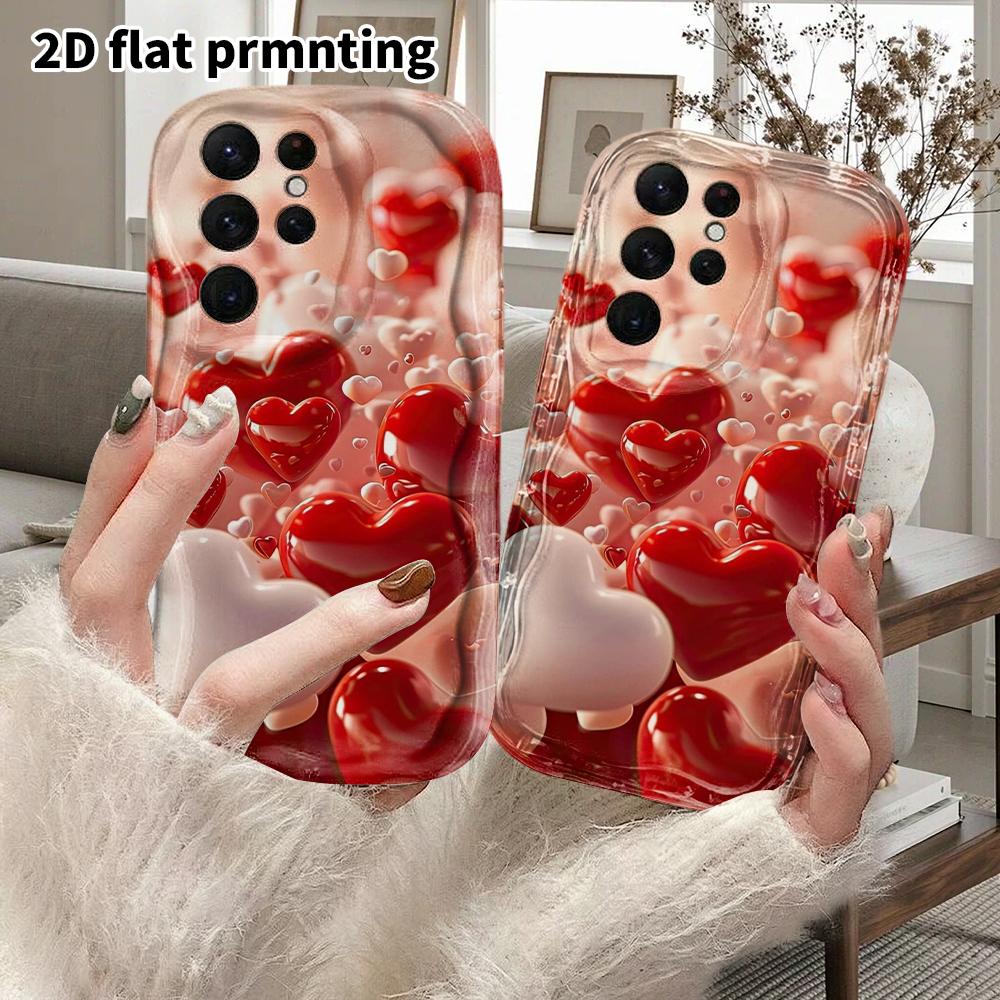 Phone Case: 2D Flat Samsung Galaxy A34 A35 M05 M06 S20 S22 S21 FE Plus 5G Protective Case, Couple Style, Heart Theme, Christmas and Halloween Gift