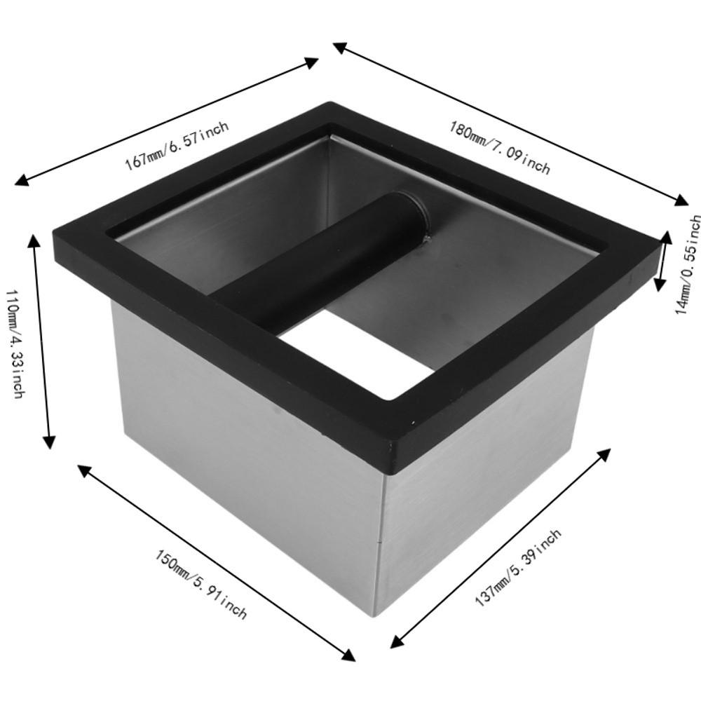 Stainless Steel Coffee Knock Box Open Bottom Desktop Knock Box Espresso Knock Box For Restaurant