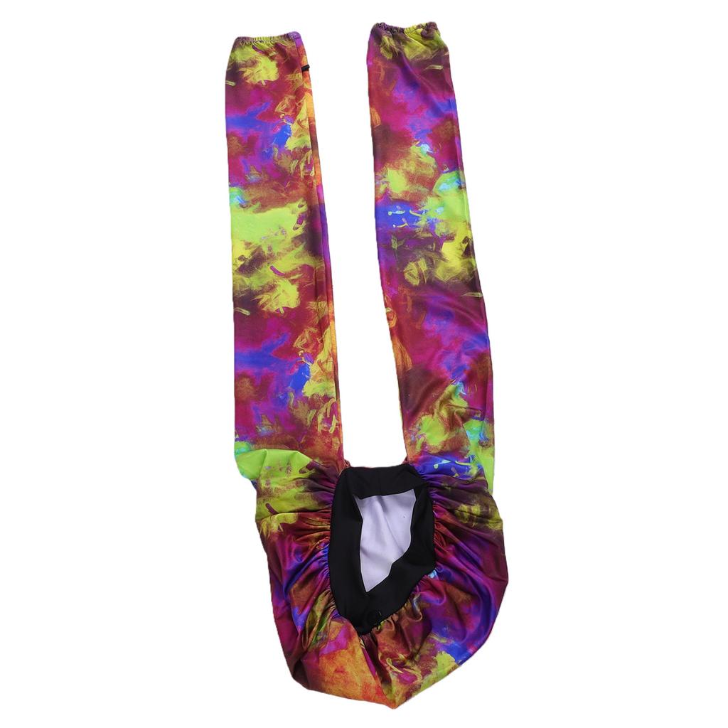 Hair Panty Hose Bonnet 2 in 1 Double Sleeve Nylon Long Braids Hair Bonnet for Sleeping Night Day Use Tie Dye Print