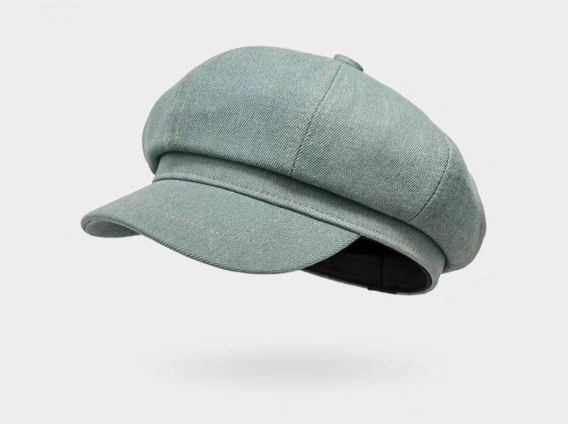 Octagonal hat for women with large head circumference and small face beret outdoor fashioneasiest for matchjapanese styleretro peaked cap