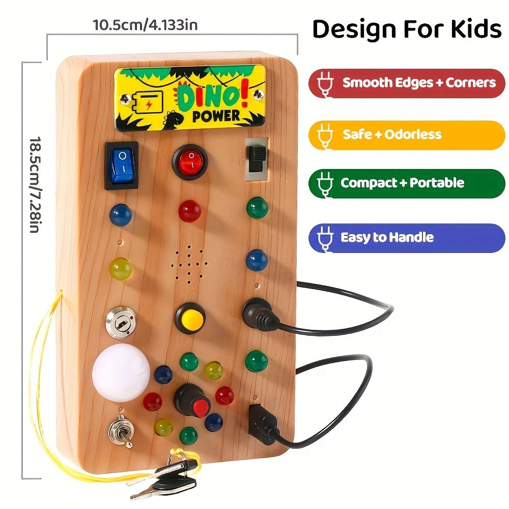 Dino Power Busy Box Pädagogisches sensorisches Spielzeug mit Farbabstimmung, Hand-Auge-Koordination, Konzentrationsverbesserung für Kinder 18M+, Perfekt für Reisen und Spielen zu Hause