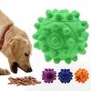 Rubber Dog Chew Ball with Squeaker Interactive Treat Dispensing Toy for Small Medium Breeds