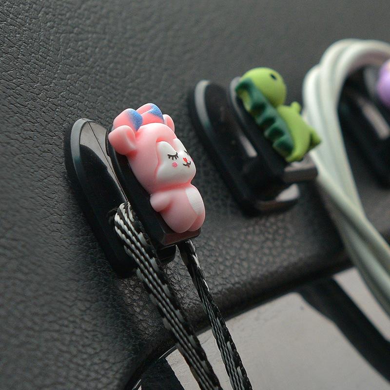 4PCS Animal Car Hooks Wall-mounted Home Decor Blossom Sundries Holder Hooks Multifunction Masks Keys Organizer Hangers