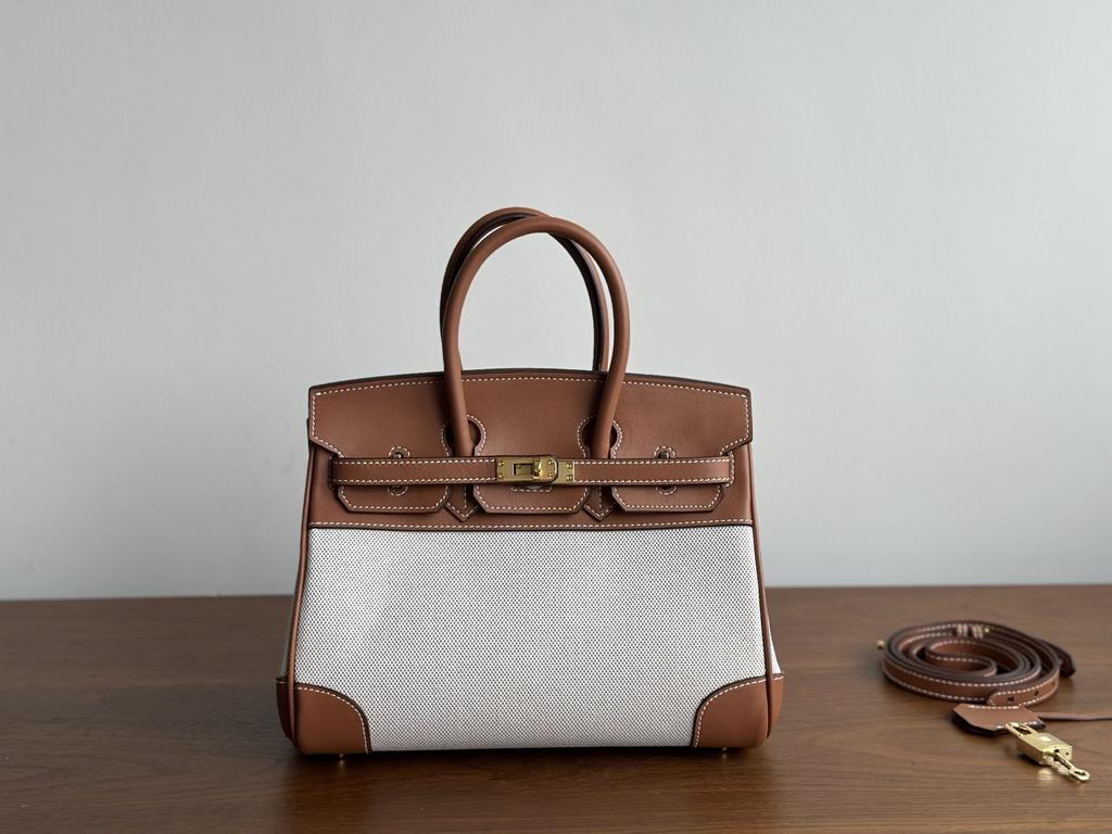 25cm Gold Swift Leder Tasche mit großer Kapazität Neuer Stil Handheld Tote Reise Echtleder Damen Tasche