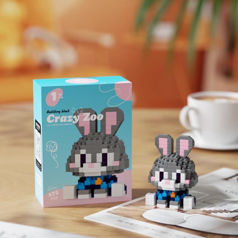 Building Blocks Nick Wilde Judith Laverne Hopps Assembly Model Kit Desktop Ornament Doll Boys' Puzzle Toys Collectible Zootopia
