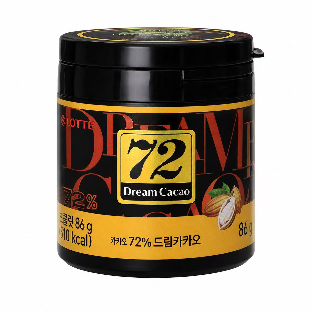 Шоколад Lotte Dream 72% 86г | Интенсивный какао-вкус, Шелковистая тающая текстура, Мягкое горькое послевкусие 72% Chocolate 86g