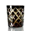 GREEM MARKET Handcrafted Cut Glass with Wooden Box, Gift, Glassware, Kiriko Glass, Lattice Pattern, 