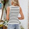Retro Stripe Slim Fit Knit Vest for Women - Summer Collection