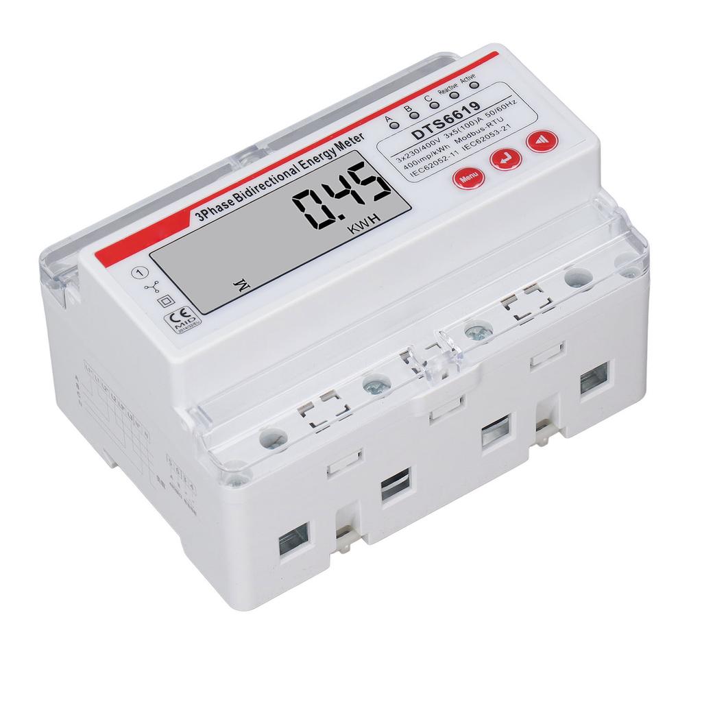 3 Phase 4 Wire Energy Meter LCD Display Multifunctional Button Control Bidirectional Electricity Met