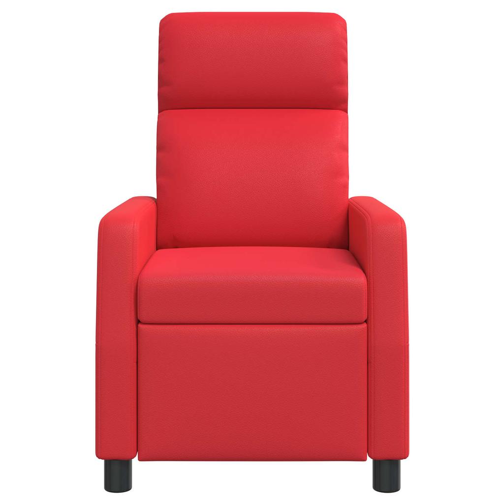 Recliner Chair Red Artificial Leather
