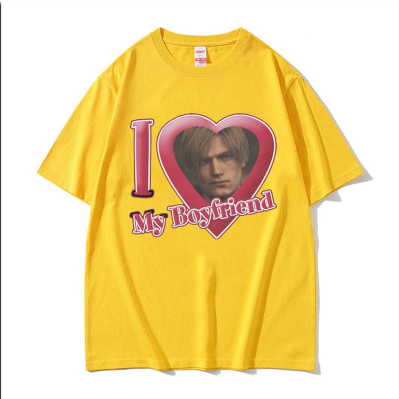 I Love My Boyfriend Leon S Kennedy Graphic Tshirt Unisex Womens Harajuku Cool Fashion T Shirt Male 100 Cotton Oversized Tshirts